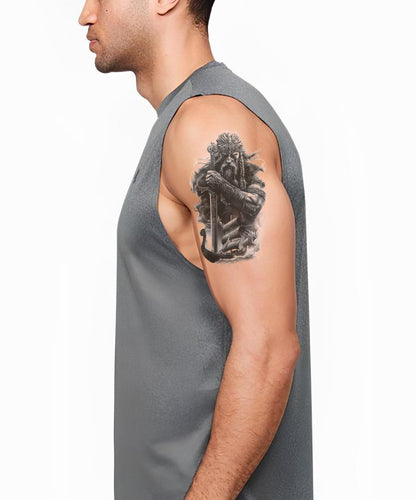 强大的维京王 tattoo 设计