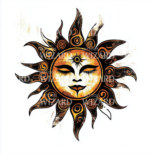 Viking Sun Symbol Tattoo Design