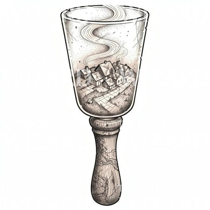 Village in Chalice Tattoo Design