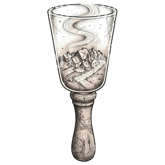 Village in Chalice Tattoo Design