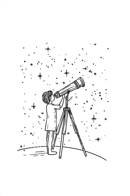 Vintage Astronomer Sketch Tattoo Illustration