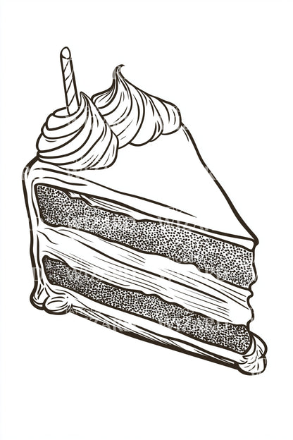 Vintage Bakery Cake Tattoo Illustration