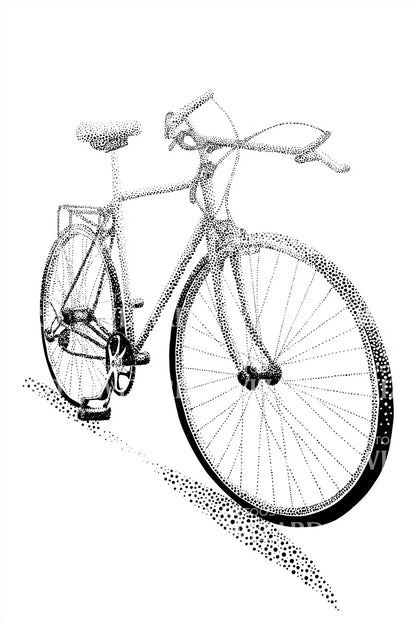 Desenho de Tatuagem de Esboço de Bicicleta Vintage
