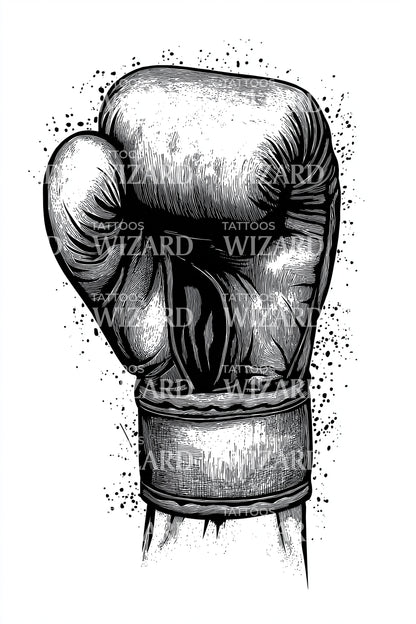 Vintage Boxer Glove Tattoo Illustration