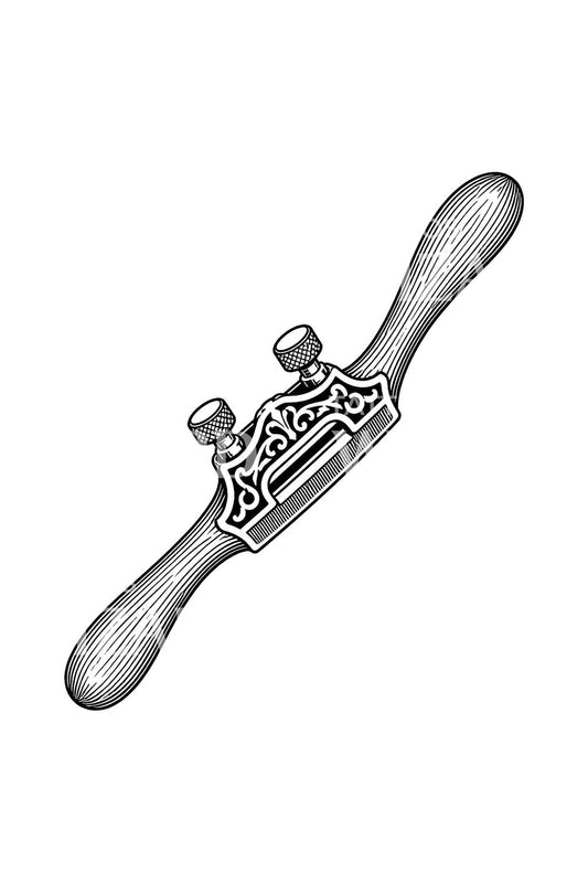 Design vintage per tatuaggio di pialla in ottone