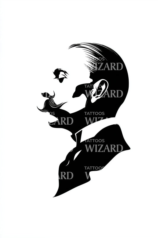 Vintage Bust Portrait Tattoo Idea