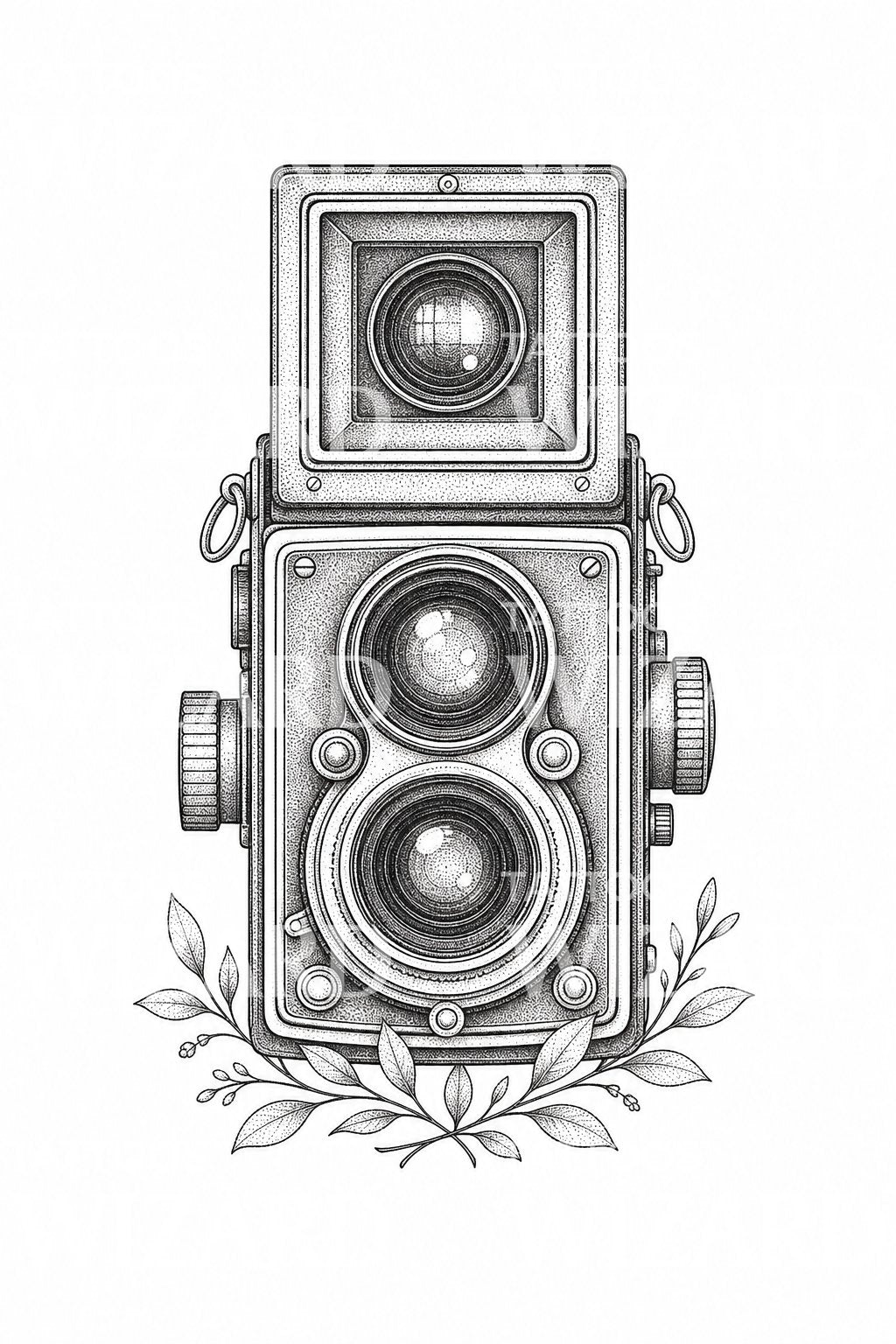 Vintage Camera Tattoo Design