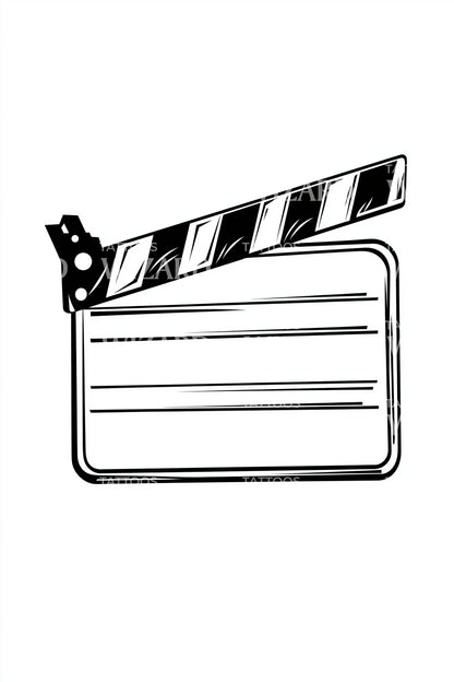 Vintage Line Clapper Tattoo Illustration