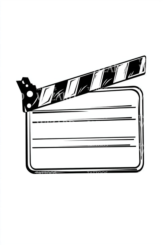 Vintage Line Clapper Tattoo Illustration