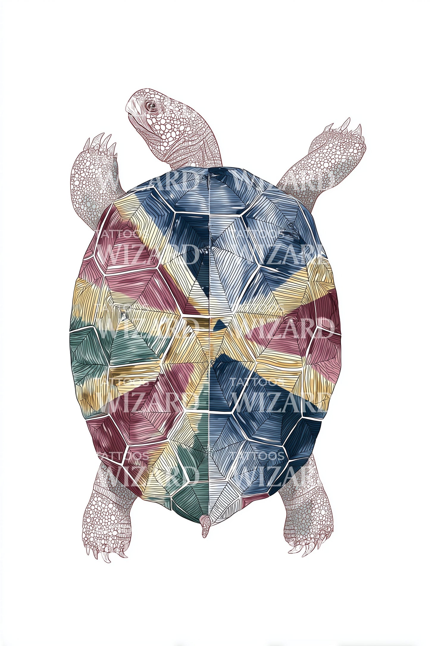 Design de tatouage tortue carte vintage