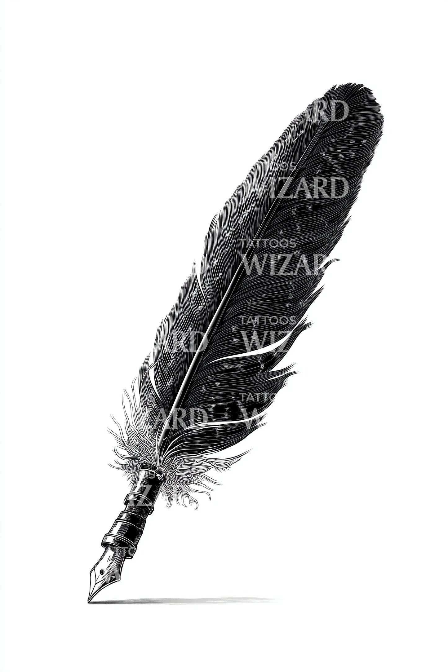 Design de tatouage plume de plume vintage
