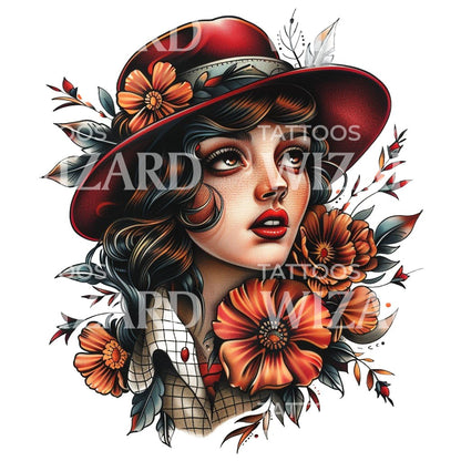 Vintage Suffragette Tattoo Design
