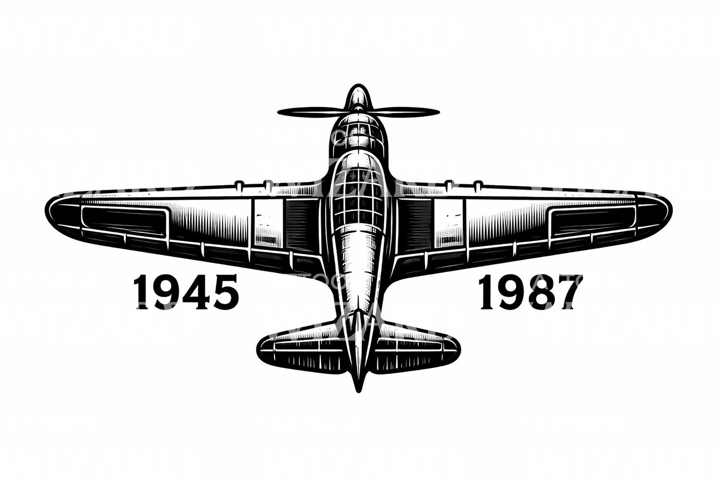 Vintage Warplane Tattoo Design