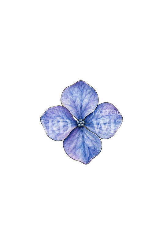 Violet Blue Petal Quartet Micro Realism Tattoo Idea