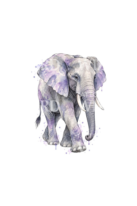 Violett illustration av den milda jätteelefanten