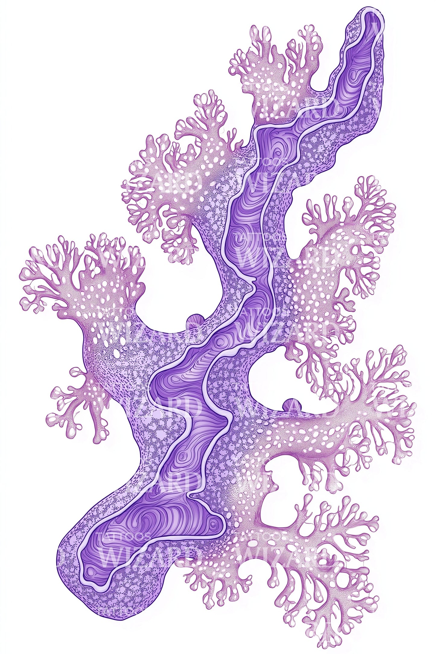 Violet Sea Fan Tattoo Design