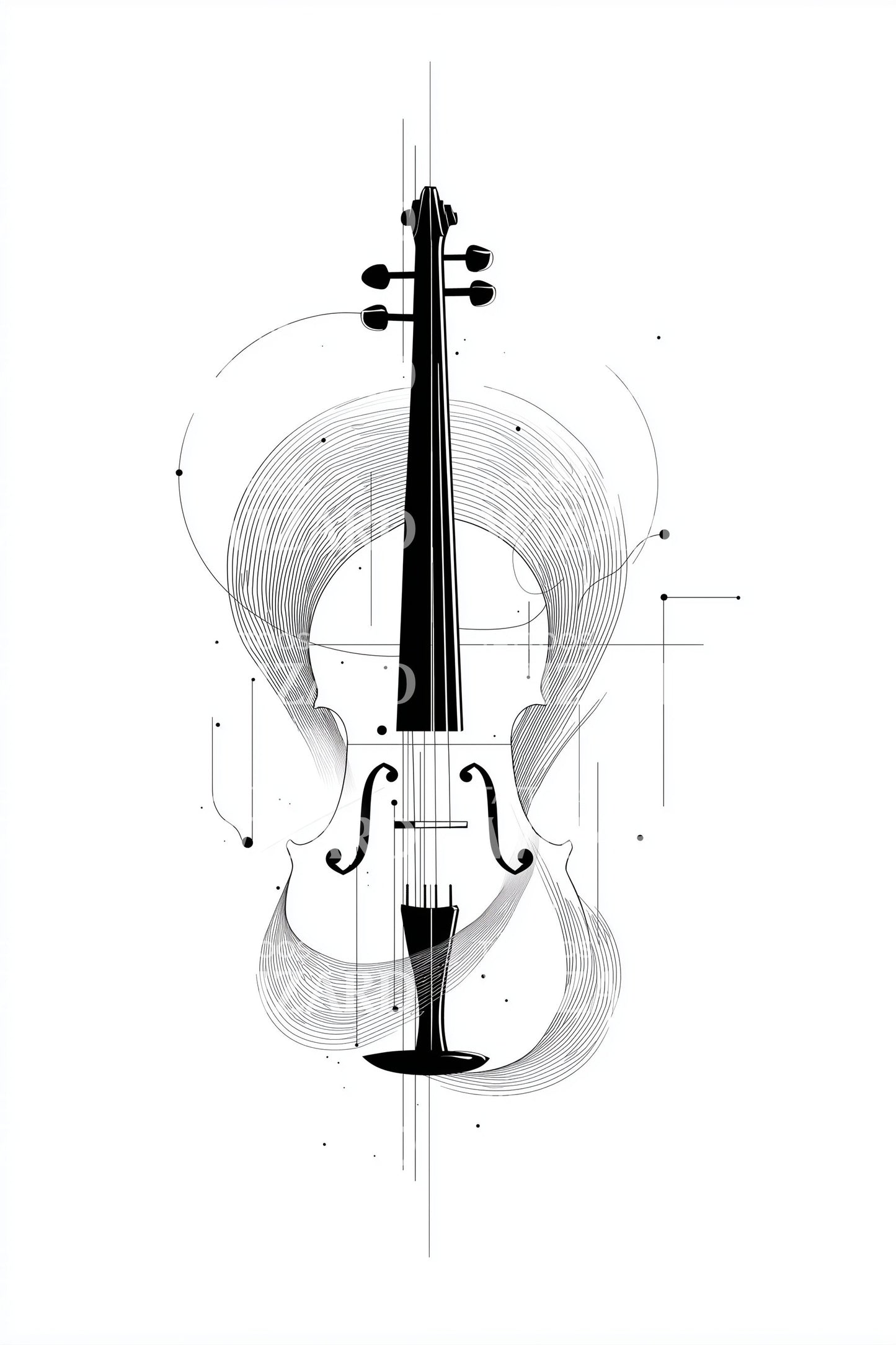 Violin Sacred Geometry Tattoo Design