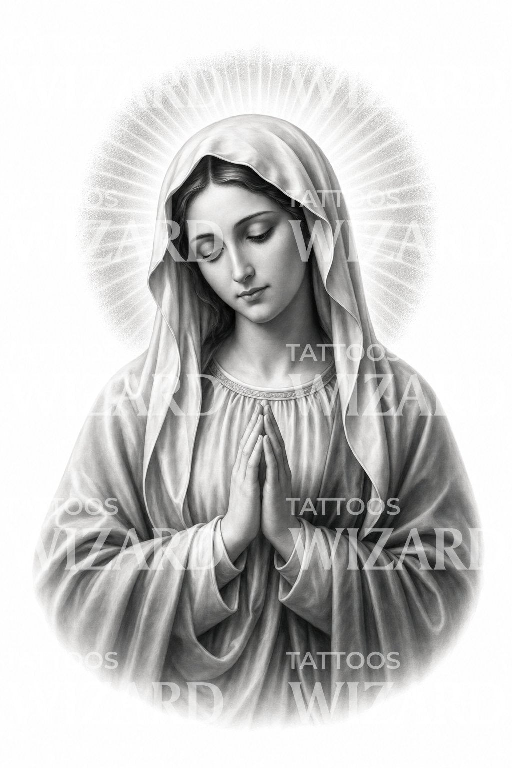 Virgin Mary Tattoo Design