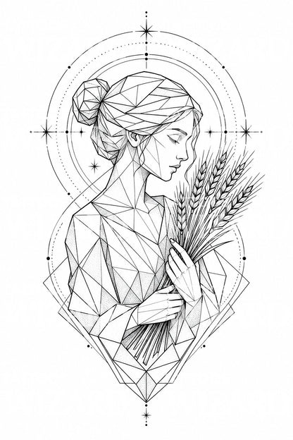 Virgo Maiden Zodiac Tattoo Design