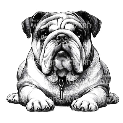 Friendly Bullgod Tattoo Design