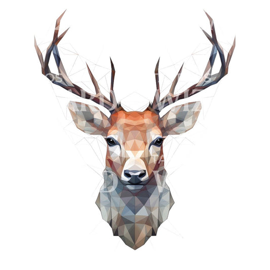 Geometric Deer Tattoo Design