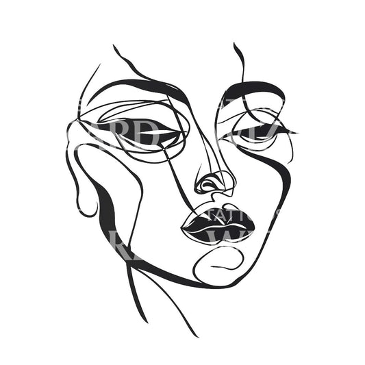 Minimalist Woman Portrait Tattoo Design