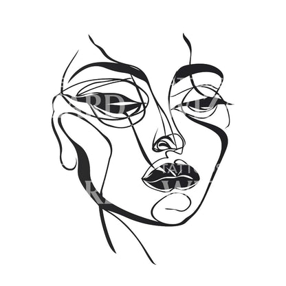 Minimalist Woman Portrait Tattoo Design