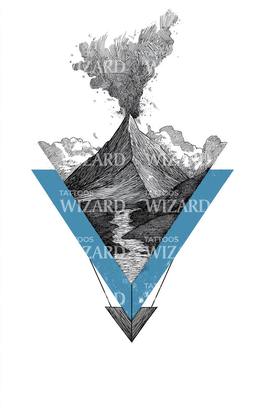 Volcanic Chevron Summit Tattoo Design