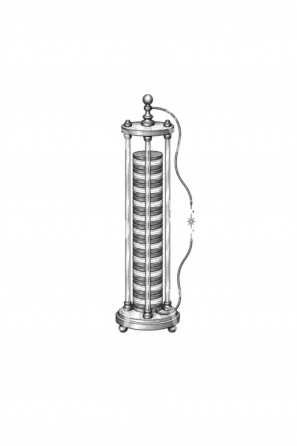 Voltaic Pile First Battery Tattoo Design
