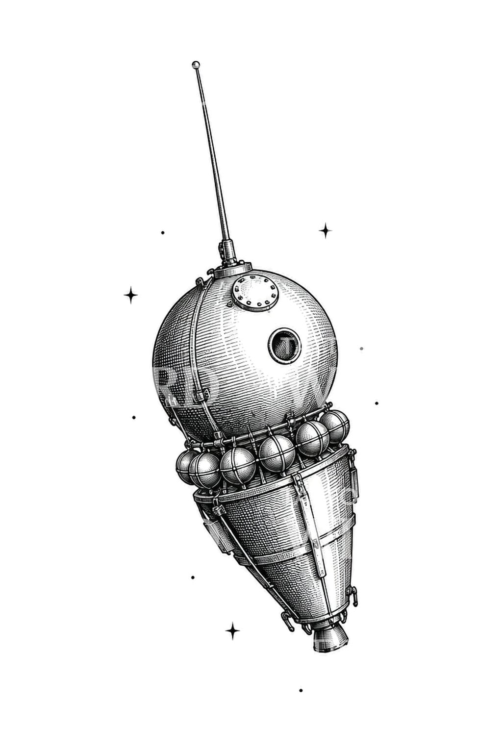 Illustration af Vostok-rumfartøj i kredsløb