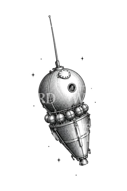 Illustration af Vostok-rumfartøj i kredsløb