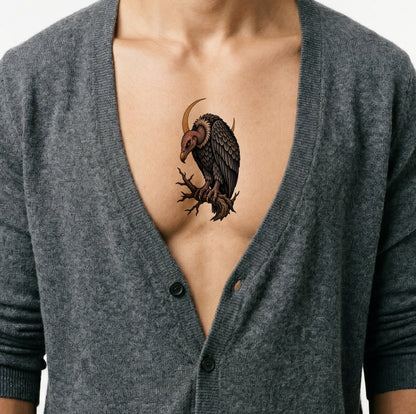 Neo Traditional Vulture Tattoo Design