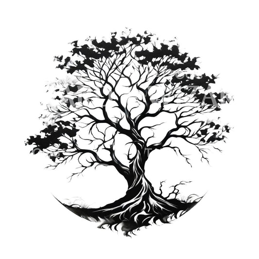 Tree Silhouette Tattoo Design