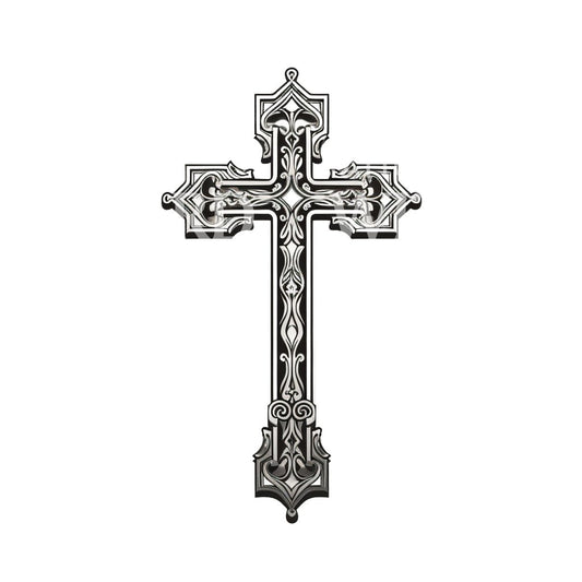 Gotisches Kreuz Blackwork Tattoo Design