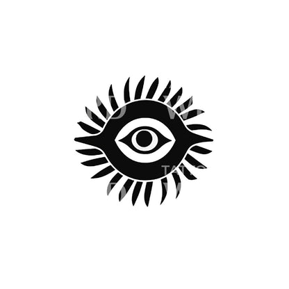 Abstract Eye and Sun Tattoo Design