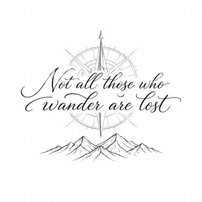 Wander Compass Mountains Tattoo Design
