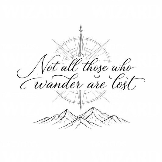 Wander Compass Mountains Tattoo Design