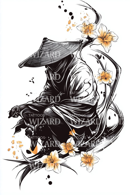 Wandering Ronin Blüten Tattoo Design