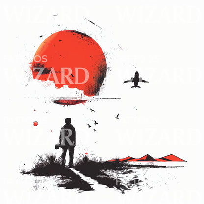 Wandering Traveler Tattoo Design