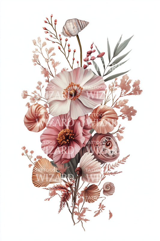 Warm Autumn Bouquet Tattoo Idea