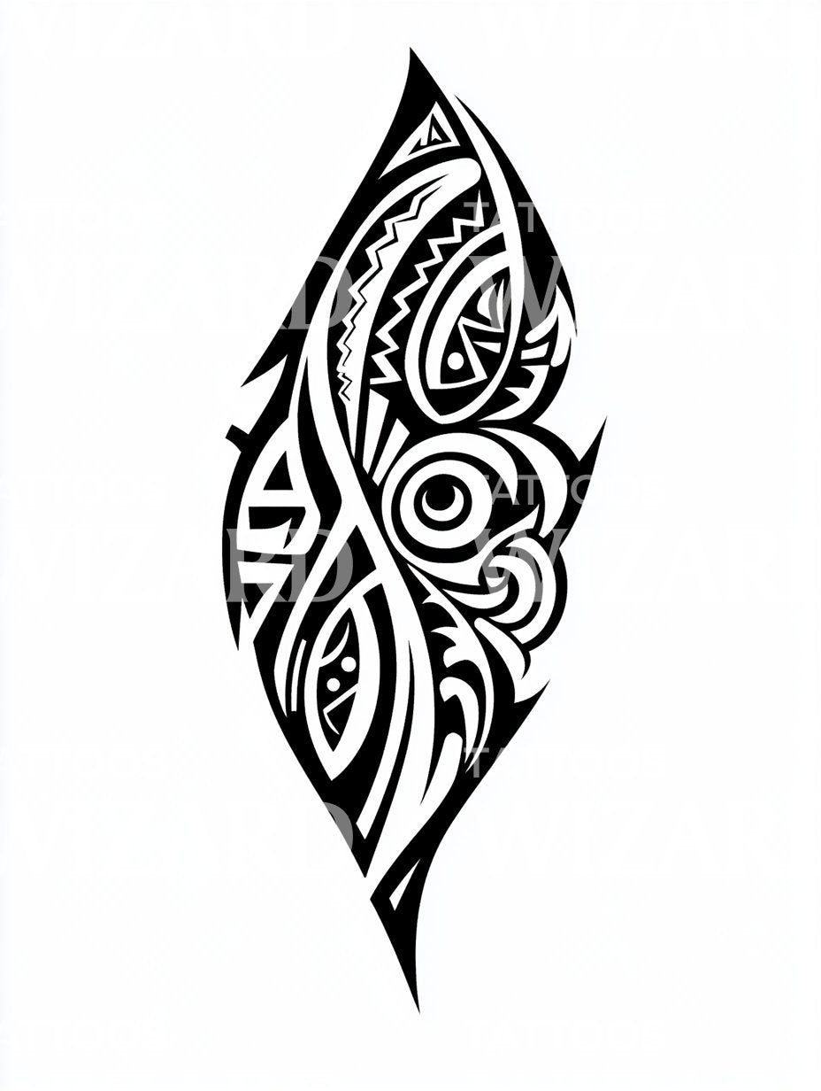 Diseño de Tatuaje de Símbolo Tribal Guerrero