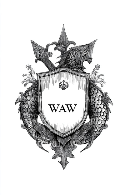 Warsaw WAW Heraldry Tattoo Design