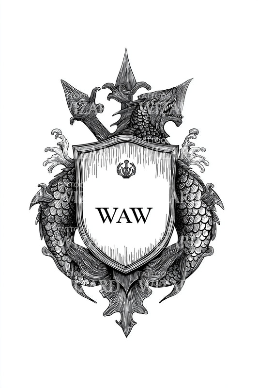 Warsaw WAW Heraldry Tattoo Design