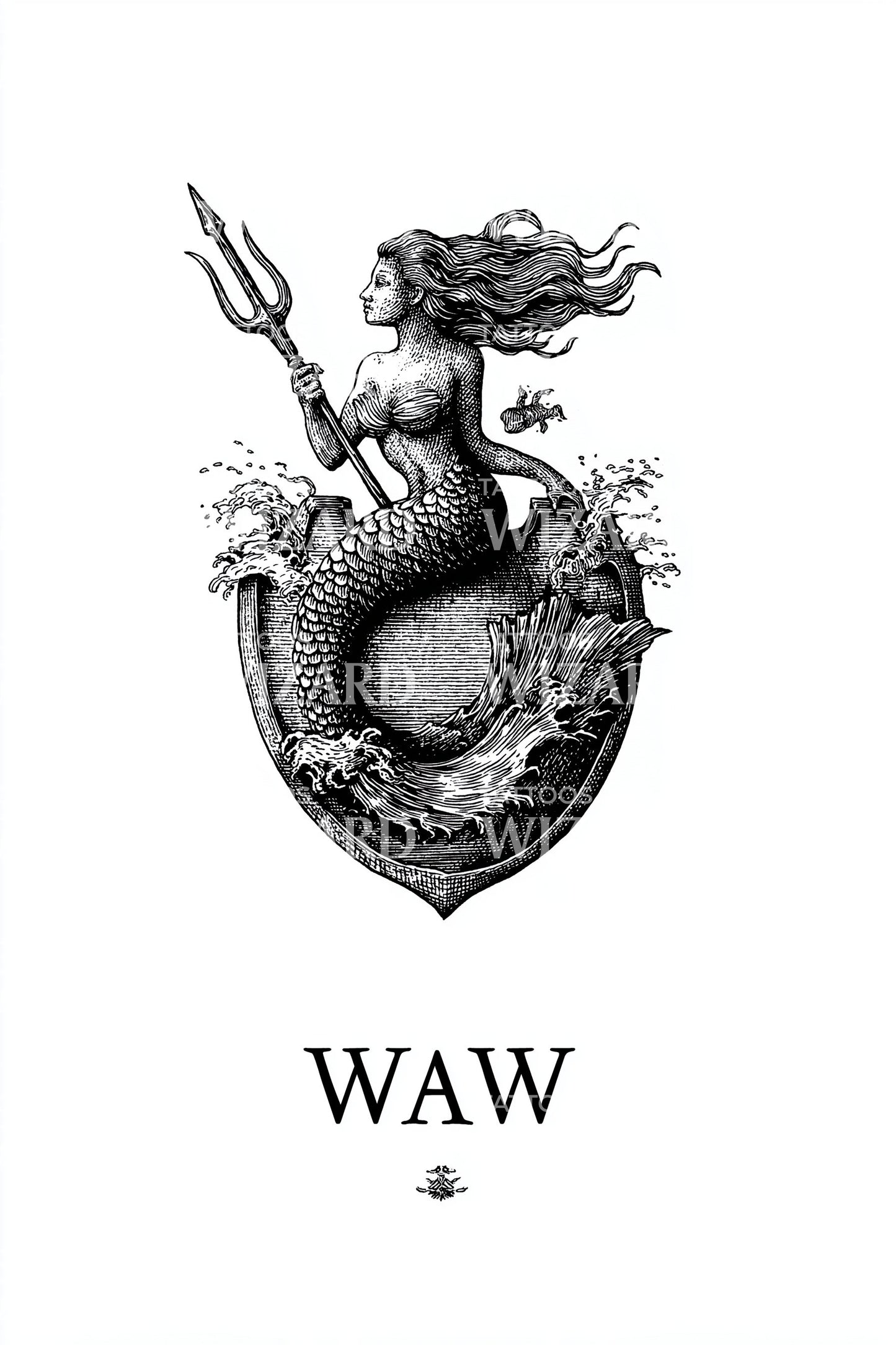 Warsaw WAW Syrenka Tattoo Design