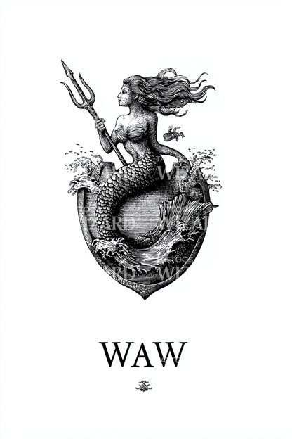 Warsaw WAW Syrenka Tattoo Design