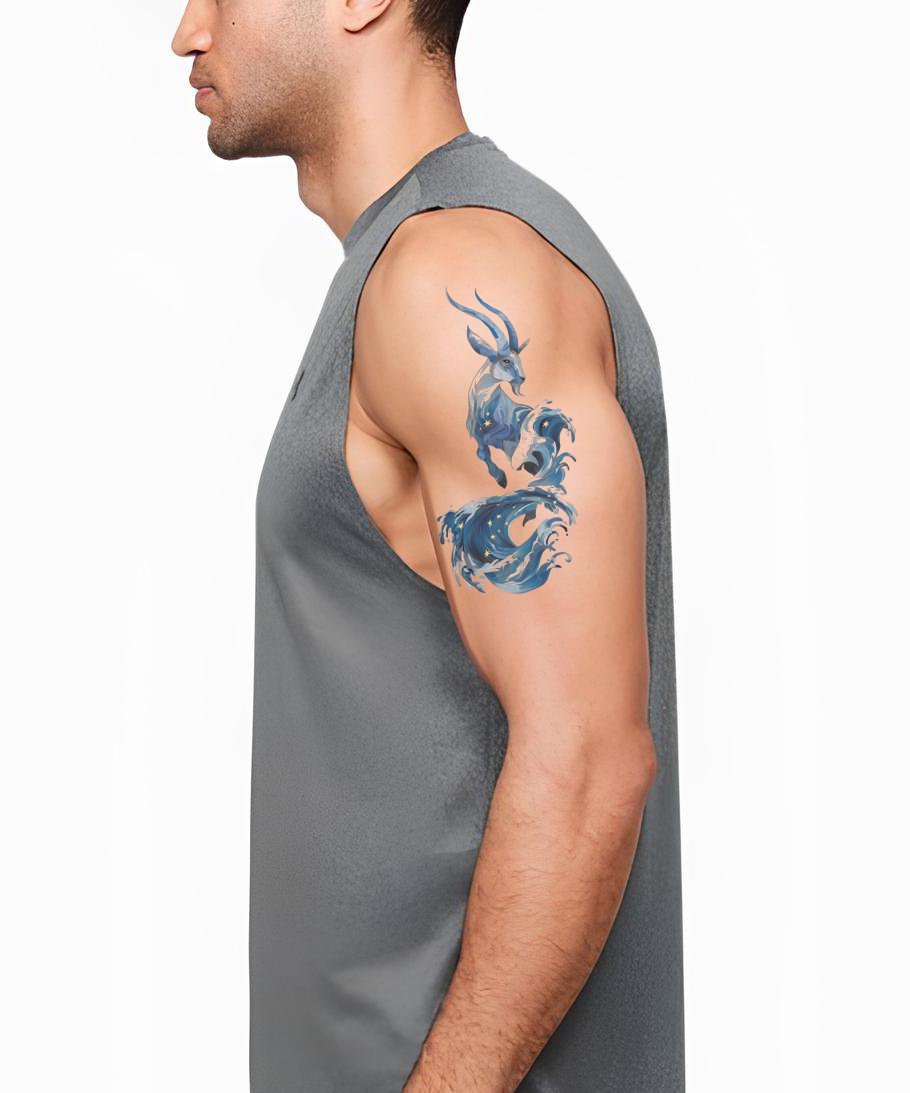 Design del tatuaggio del cervo d'acqua mitico