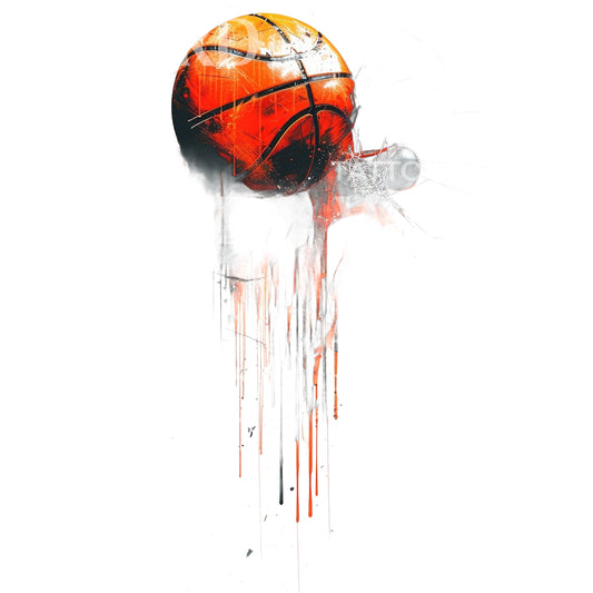 Ein von Basketball inspiriertes Tattoo-Design in Aquarell