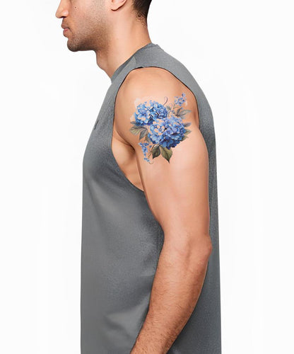 Diseño de Tatuaje de Hortensias Azules