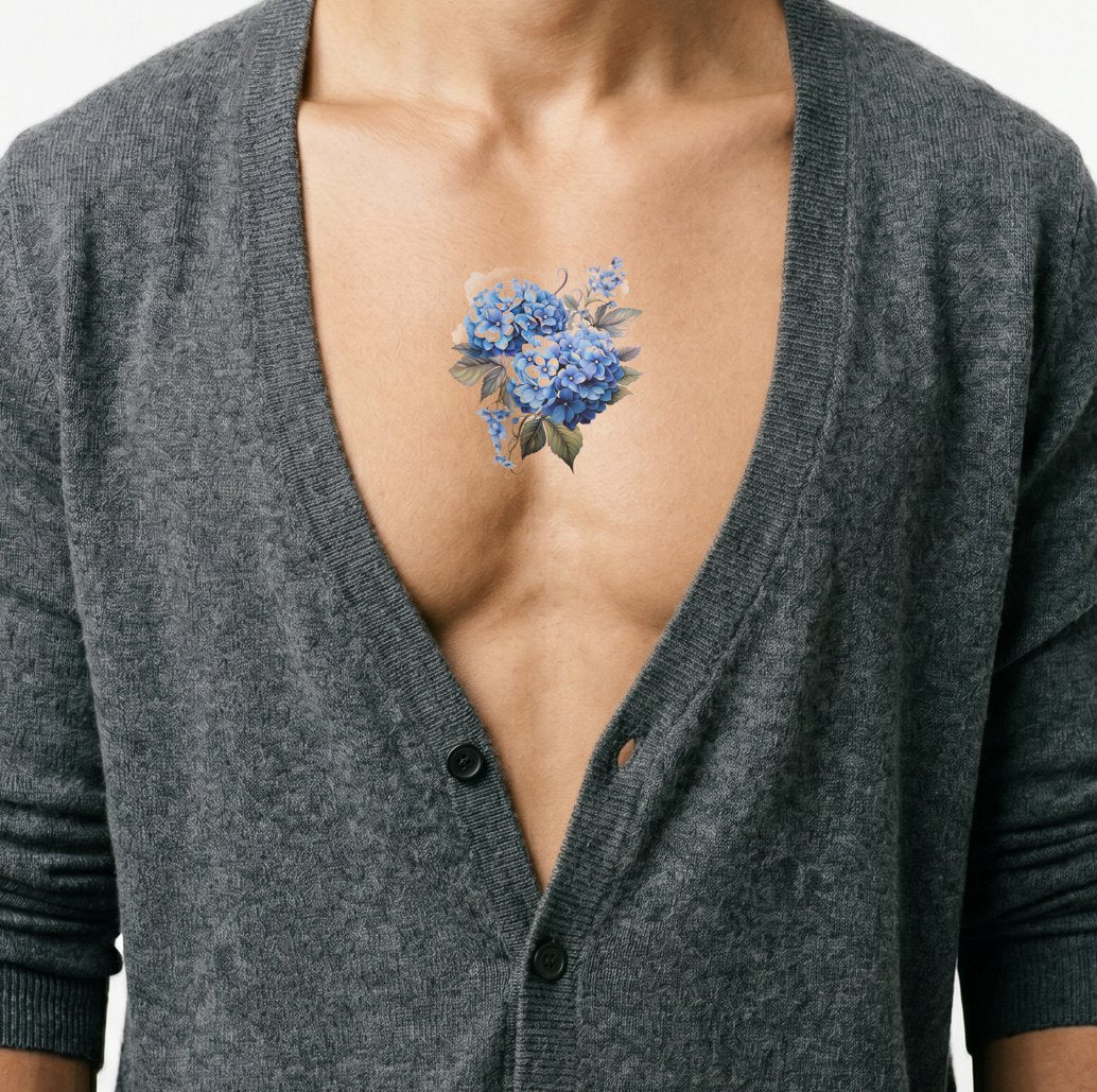 Blue Hydrangeas Tattoo Design