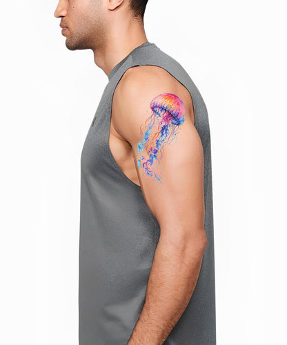Vibrant Watercolor Jellyfish Tattoo Design